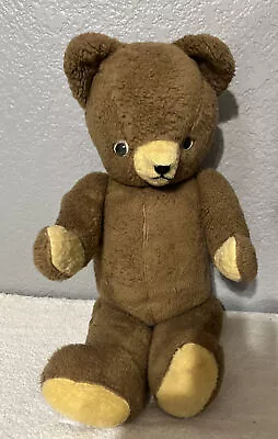 Vintage 20  Tall Stuffed Brown Teddy Bear W/ Googly Eyes • $26.99