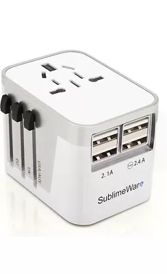 Power Plug Adapter 4 USB Ports Wall Charger Fast Charging150 Countries Multi Por • $7.99