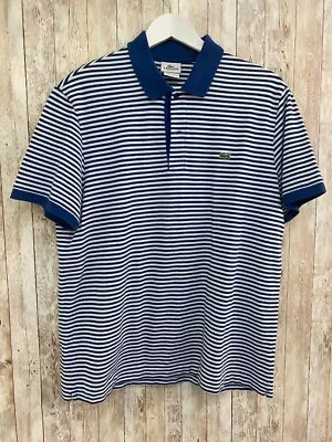 Mens Lacoste Blue/white Striped Polo Shirt Size Xl - Cg B93 • £7.99