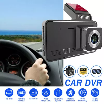 $41.89 • Buy HD 1080P Car Camera Dash DVR Video Recorder Front And Rear Dual Cam Night Vision