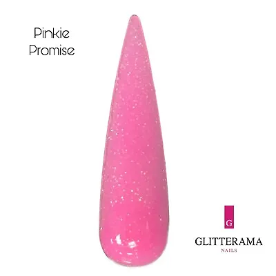 PINKIE PROMISE Glitterama Nails Coloured Glitter Acrylic Powder Pink Glitter  • £2.95