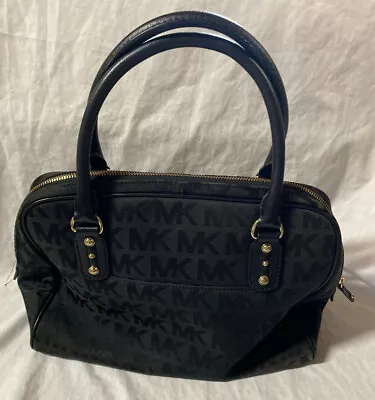 MICHAEL KORS CHARLOTTE BLACK SIGNATURE SATCHEL BAG - Amazing Condition MONOGRAM • $69.99