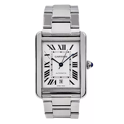 Cartier Tank Solo XL Men's W5200028 Automatic Date Steel Watch - Box & Papers • $3495