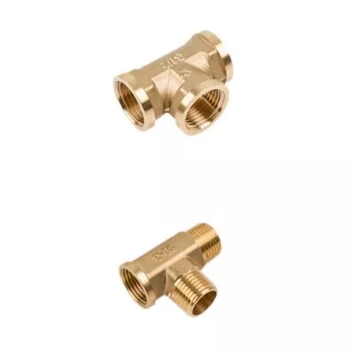 3-Way G1/2 T-Adapter Connector Tap Brass Shower Valve Bathroom Pipe Fitting Tool • £5.75