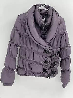 Vero Moda Classic Jacket Women’s XS Puffer Purple Toggle Button Shawl Collar • $39