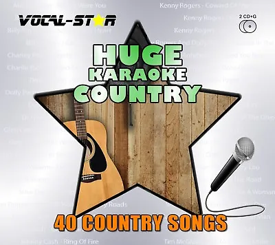 £10.99 • Buy Vocal-Star Country Huge Karaoke Hits Cdg Cd+G Disc Set - 40 Songs