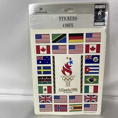 Olympics Stickers Atlanta 1996 Hallmark Flags USA Italy Britain Canada Brazil + • $18.50