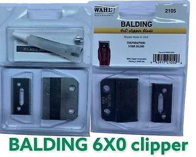 WAHL Professional 2 Hole Balding 6 X 0 Clipper Blade Hair Trim WAHL 6x0 Balding • $37.76