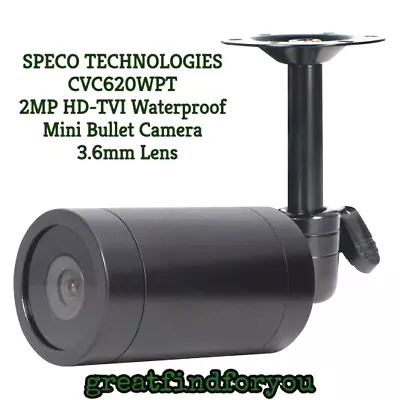 SPECO TECHNOLOGIES  2MP HD-TVI Waterproof Mini Bullet Camera With 3.6mm Lens • $93.49