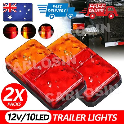 $15.95 • Buy 2pcs LED 12V TRAILER LIGHTS TAIL LAMP STOP INDICATOR VOLT 4WD 4X4 CAMPER UTE NEW