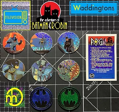 1995 Adventures Of Batman & Robin Pogs Caps Slammers - Micro Master Set Of 8 • $18