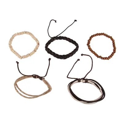 5pcs Decorative Anklets Women Bead Weaving Bracelets Anklet Adjustable Ankle PU • £6.87