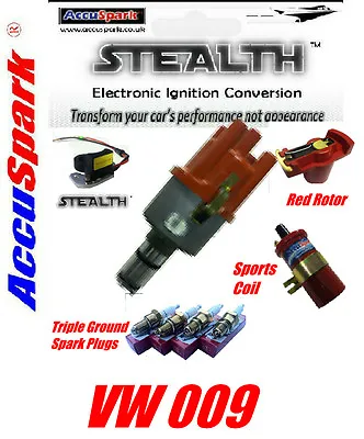 VW CamperBeetleGhiaBus 009 Electronic Distributor/Red Rotor/ Coil/Spark Plugs • $130.62