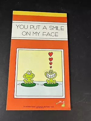 Vintage Retro Vagabond Creations Note Pad Stationary You Put A Smile Frogs • $16