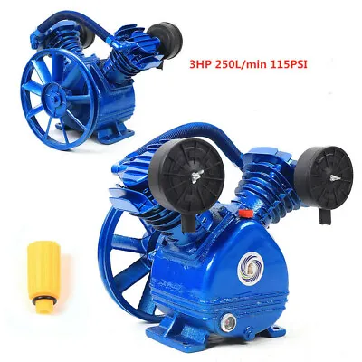 3 HP 2 Piston V-Style Twin Cylinder Air Compressor Pump Motor Head Single Stage • $121