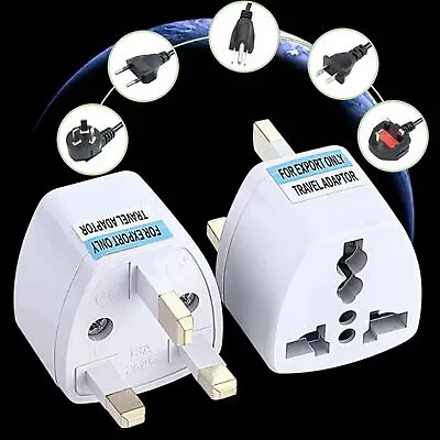 Universal Plug Adapter EU US UK AU CN To UK Type G Travel Socket Plug Converter • £2.26