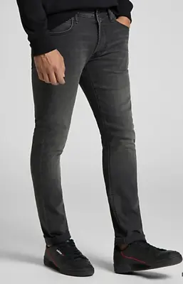 Lee Jeans Mens Luke Slim Tapered Fit Jeans 'Moto Grey' FACTORY SECONDS  L286 • £20.99