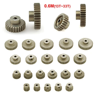 7075 Aluminum Alloy Motor Gear Pinion 0.6M 13-33T For 1/10 RC Crawler Car Model • £5.70