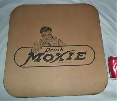 # 2 Antique Vintage Moxie Fountain Soda Cardboard Table Mat Tray Art Sign Cover • $295