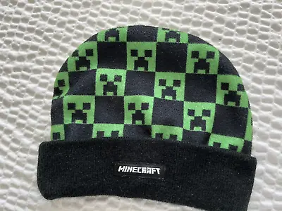 Minecraft JINX Notch Kids Green Creeper Knit Beanie Acrylic Winter Hat Cap • $11.99