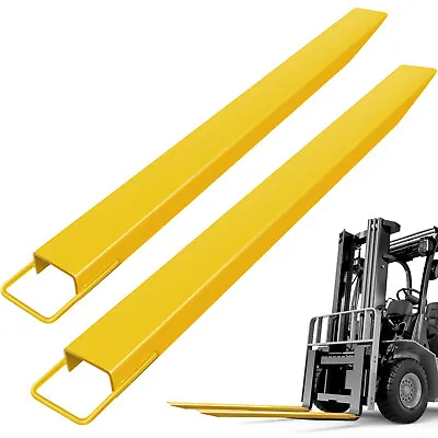 £197.99 • Buy Forklift Fork Extension 72x5 Inch Pair Safe Steel Retaining Strap Durable