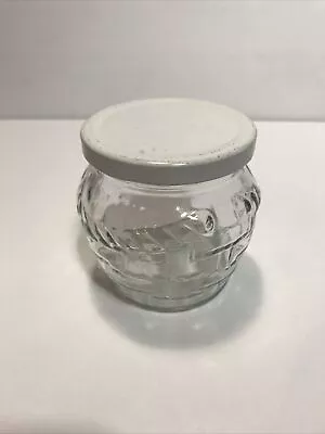 Vintage Olives Jar Clear Glass  Basket Shaped 8 Oz • $3.95