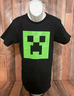 NEW Mojang Jinx Minecraft Boys Black Green CREEPER Short Sleeve Shirt Medium • $12.97