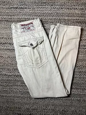 Vintage True Religion Pants Size 36 Cream Beige 100% Cotton Made In Usa • $90