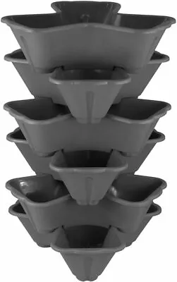 6 X Strawberry Planter Trio Stacking Stackable Outdoor Garden Plastic Plant Pot • £13.99