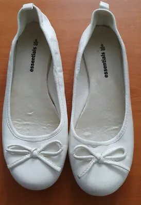 £3 • Buy Matalan White Court Flat Wedding Occasion Shoes Size 6
