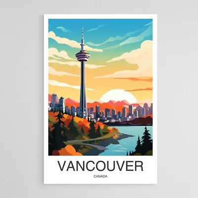 Canada Vancouver Travel Poster Premium Quality Choose Your Size • $14.73