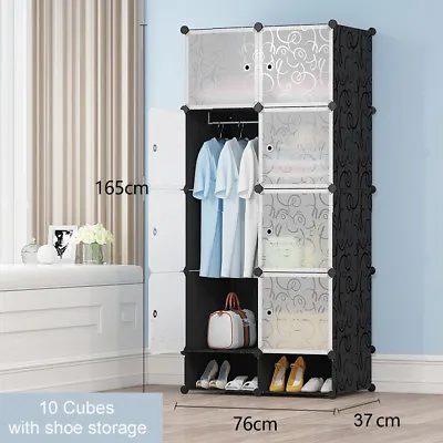 $46.99 • Buy DIY 10 15 20 Cube Storage Cabinet Wardrobe Shoe Rack Toy Shelves Compartment 