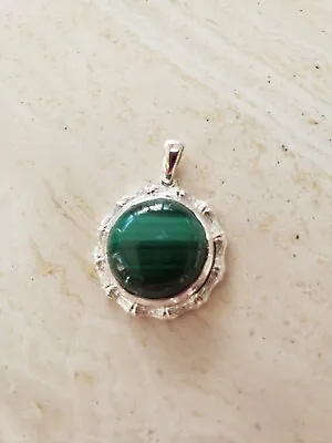 Namibian Malachite Sterling Silver Pendant • £17.25