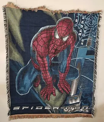 Vintage Spider-Man Movie Tapestry Throw With Tassels 48 X 60 • $35