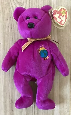 TY BEANIE BABY Spelling Error Millenium - Millennium 2000 BEAR Soft Toy 1/1/1999 • £42