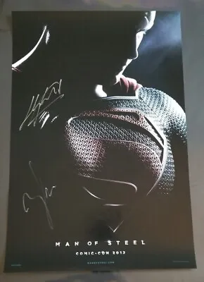 Man Of Steel CAST SIGNED X2 POSTER SDCC COMIC CON HENRY CAVILL ZACK SNYDER  • $649.99