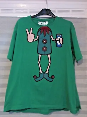 XPLICIT..Raw To The Bone. Xmas Elf With Beer T Shirt. Size M • £10