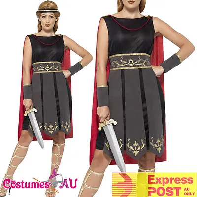 Ladies Xena Gladiator Warrior Costume Princess Roman Spartan Greek Fancy Dress • $33.24