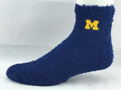 Michigan Wolverines Navy Soft Fuzzy Socks • $6.99