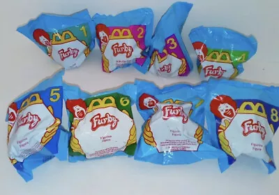 1998 McDonalds Furby Happy Meal Toys Complete Set Of 8 UNOPENED Plastic Bags • $16.99