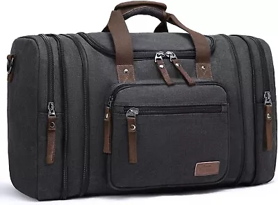 Canvas Duffle Bags Fresion Two Side Pockets Extensions Unisex Weekend Travel Bag • £34.99