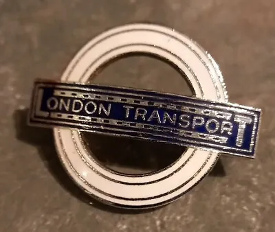 Good Clean Example Vintage LONDON TRANSPORT Blue & White Enamel Cap Badge • £20