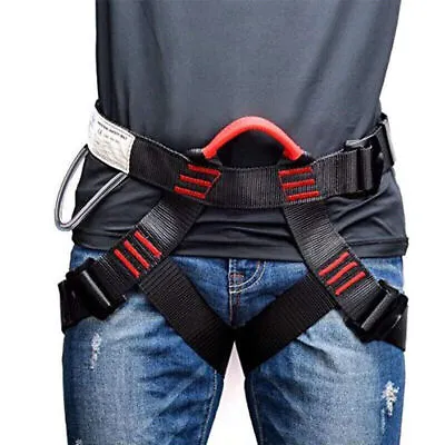 Outdoor Heavy Duty Tree Rock Climbing Safety Harness Rappelling Equip Seat Belt • £13.48