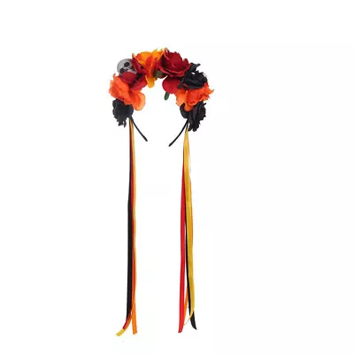 £6.88 • Buy Mexican Day Of The Dead Veil Flower Skull Headband Halloween Cosplay Headpiece