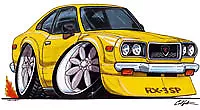 RX-3 Yellow Cartoon T-shirt Wankel Mazda Rx3 Sp Rotary Available In Sizes S-3XL • $20.42