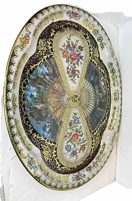 Vintage DAHER Decorated Ware 1971 Tin OVAL Metal TRAY Made In England 20x15 MINT • $25