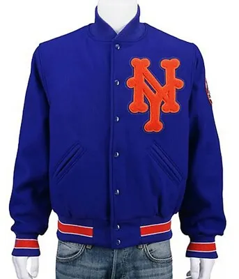 Men's Women New York Mets Premium Wool Jacket Royal Blue Varsity For Men Women • $109.99
