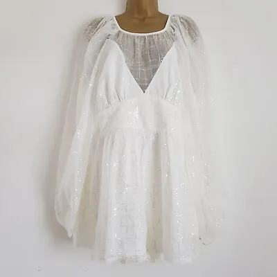 £15.95 • Buy NEW ASOS Curve Plus Size 18-26 White Tulle Sequin Sparkle Playsuit Dress Party
