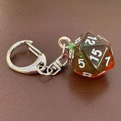 £2.49 • Buy D20 Dice Keyring - Red And Green - Layer - Dice - Geek - Games Master - D&D.