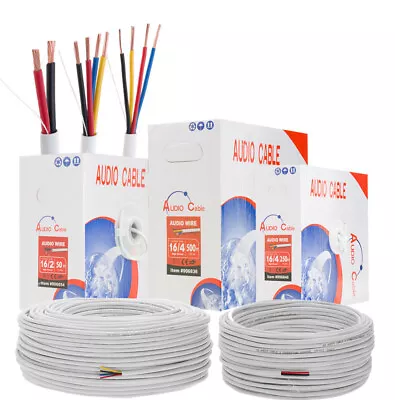 Audio Speaker Cable 12/2 14/2 16/2 18/2 14/4 16/4 18/4 AWG In Wall CL2 BULK -LOT • $49.95